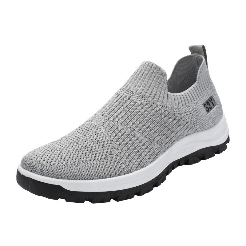 Damen Bequeme Slip-On Sneakers mit elastischem Strickoberteil und rutschfester Sohle R&B