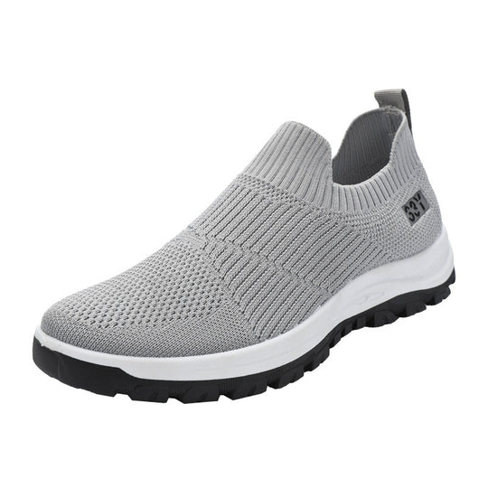 Damen Bequeme Slip-On Sneakers mit elastischem Strickoberteil und rutschfester Sohle R&B