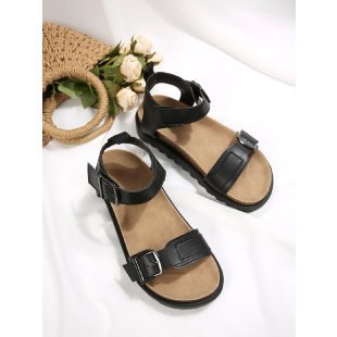 Damen verstellbare Riemchen-Sandalen mit komfortabel gepolsterter Sohle R&B