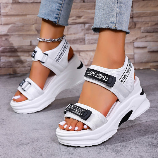 Damen Sportliche Keilsandalen mit verstellbarem Riemendesign R&B