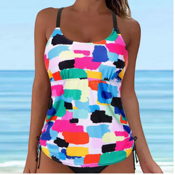 Damen lässiges Tankini-Oberteil mit Schnürung R&B