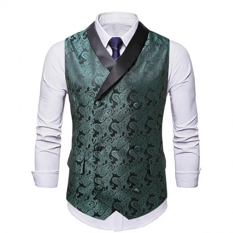 Herren elegante und luxuriöse Samtweste mit kunstvollem Muster