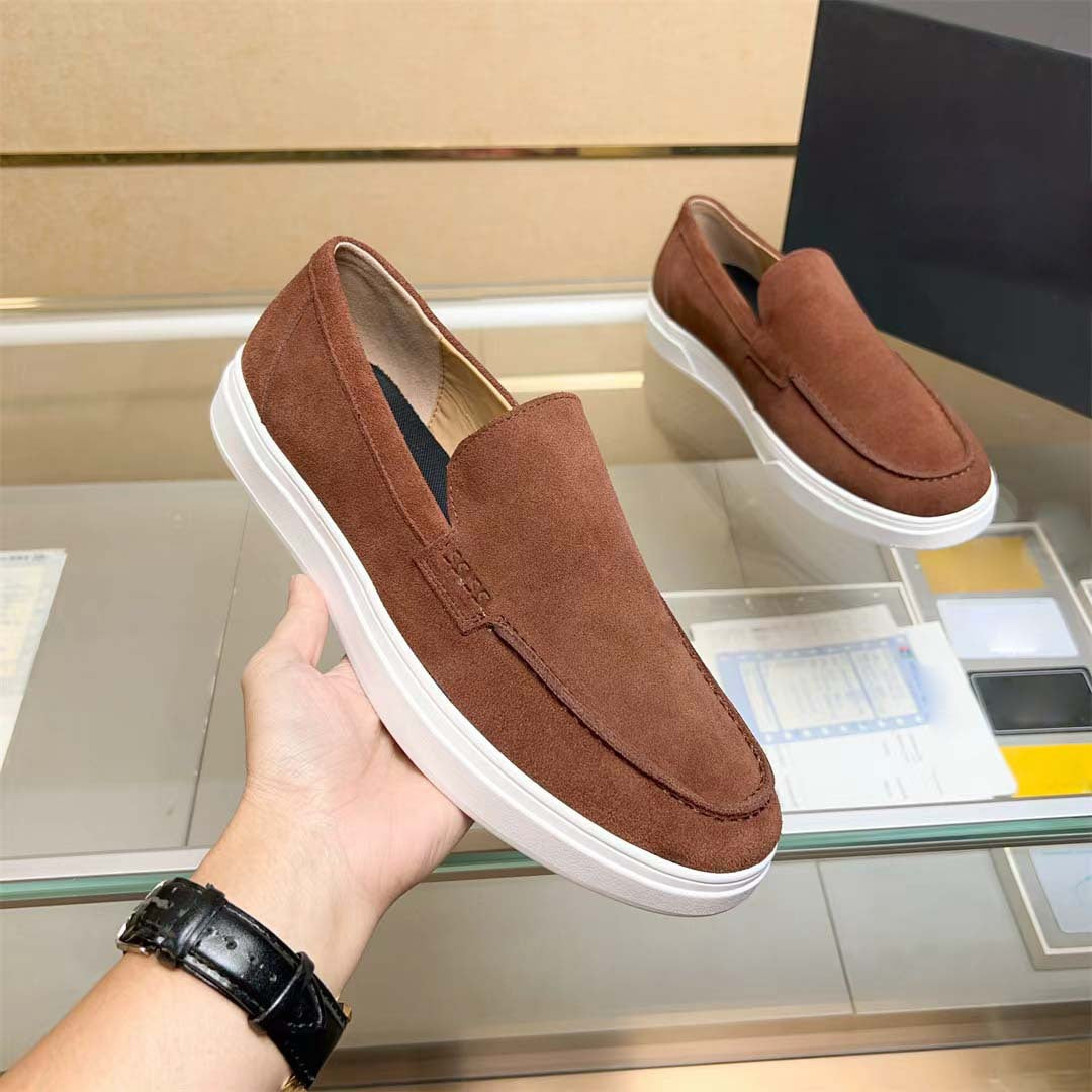 Damen Mokassin Slip-On Sneakers mit weichem Wildleder und elastischen Seiteneinsätzen R&B