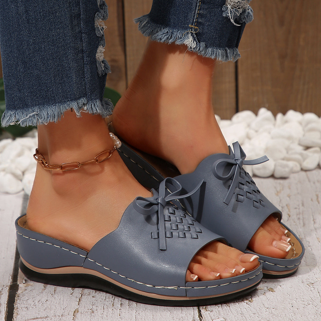 Damen Riemchen-Sandalen mit geflochtenem Design und komfortablem Fußbett R&B