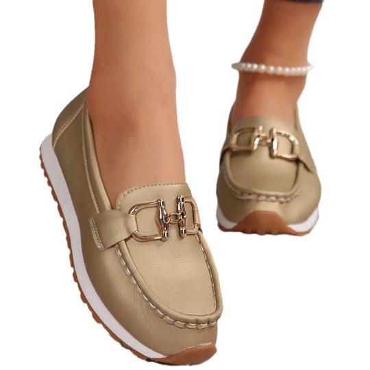 Damen elegante Mokassins mit modischem Schnallen-Detail R&B