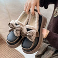 Damen Luxus Hausschuhe mit warmem Fleece-Innenfutter und modischem Schleifen-Design R&B