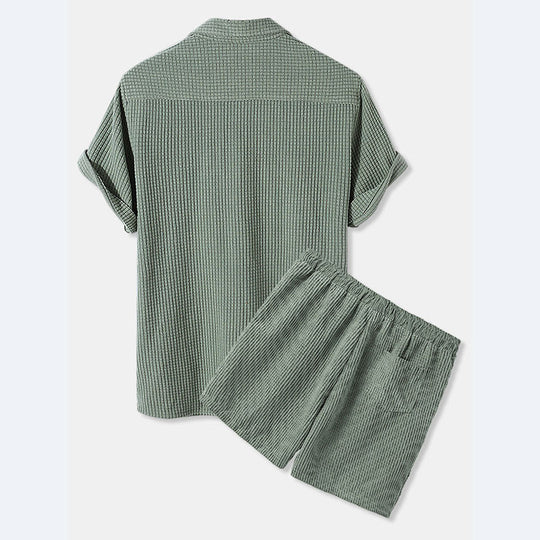 Damen Sonnen-Pyjama Set mit kurzem Shirt und Hose R&B