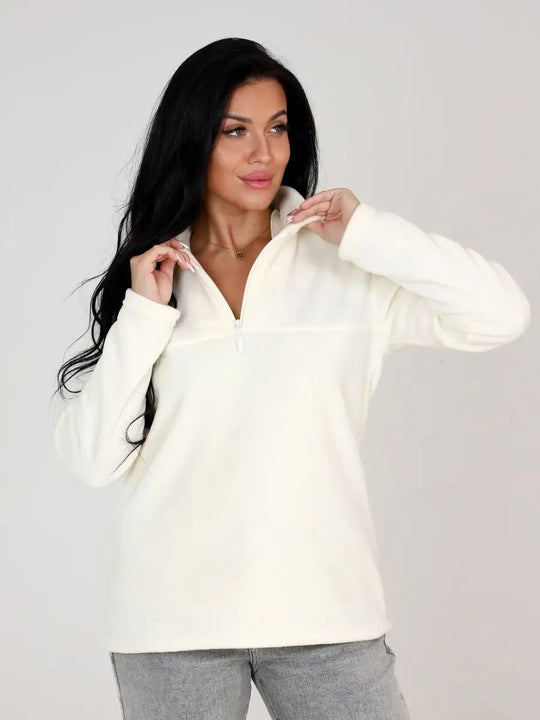 Damen Fleece-Pullover mit steigendem Kragen R&B