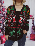 Damen Weihnachts-Strickjacke mit festlichem Motiv und praktischem Knopfverschluss R&B
