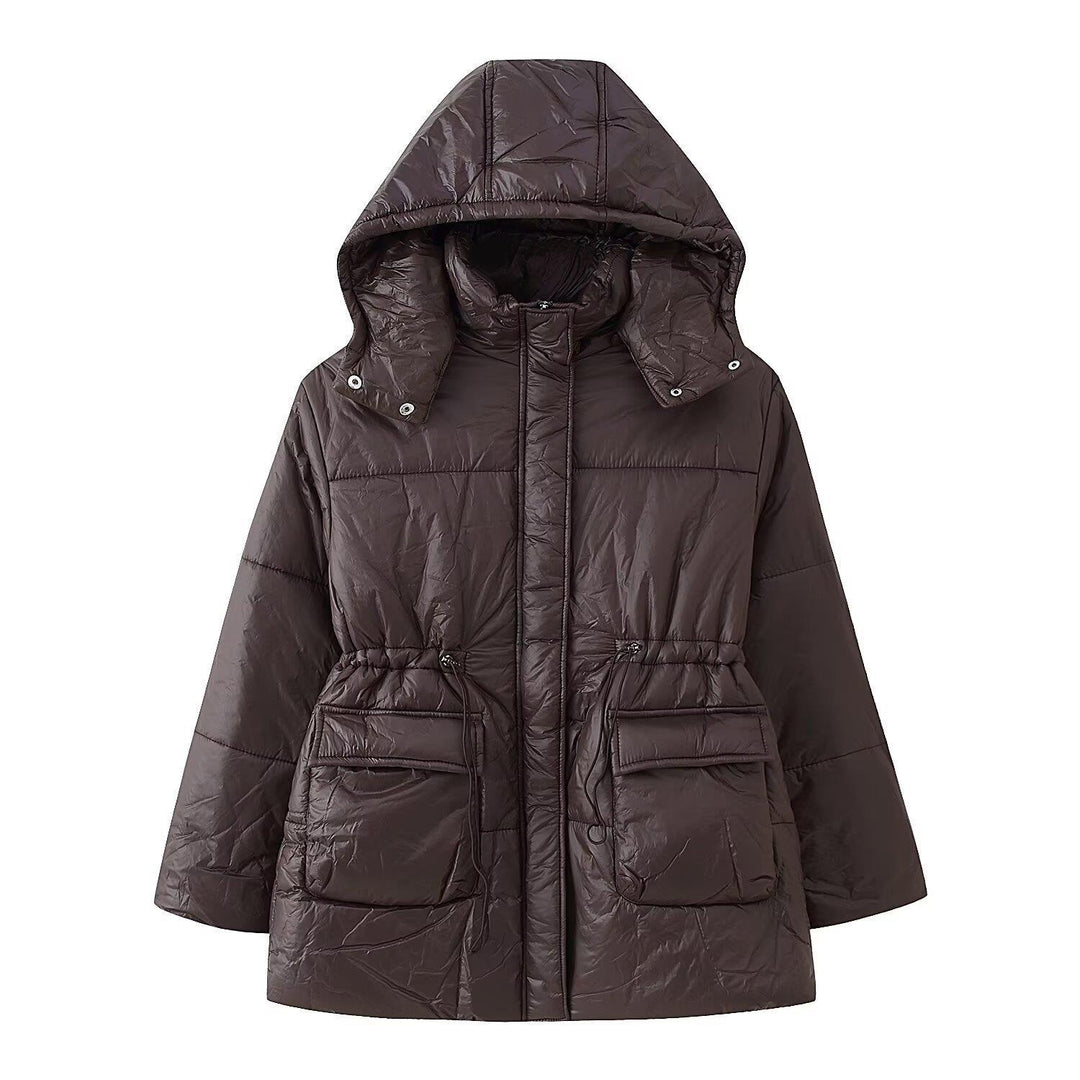 Damen gesteppte Übergangsjacke mit Kapuze und praktischen Taschen R&B