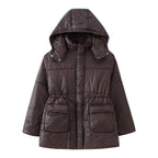 Damen gesteppte Übergangsjacke mit Kapuze und praktischen Taschen R&B