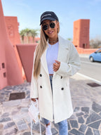 Damen Oversized Trenchcoat mit doppelter Knopfleiste und breitem Kragen R&B