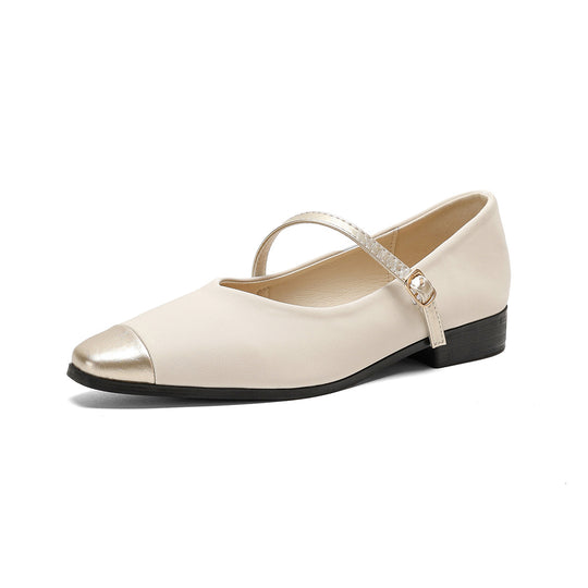 Damen Ballerinas mit modischem Riemchen und eleganter Metallspitze R&B