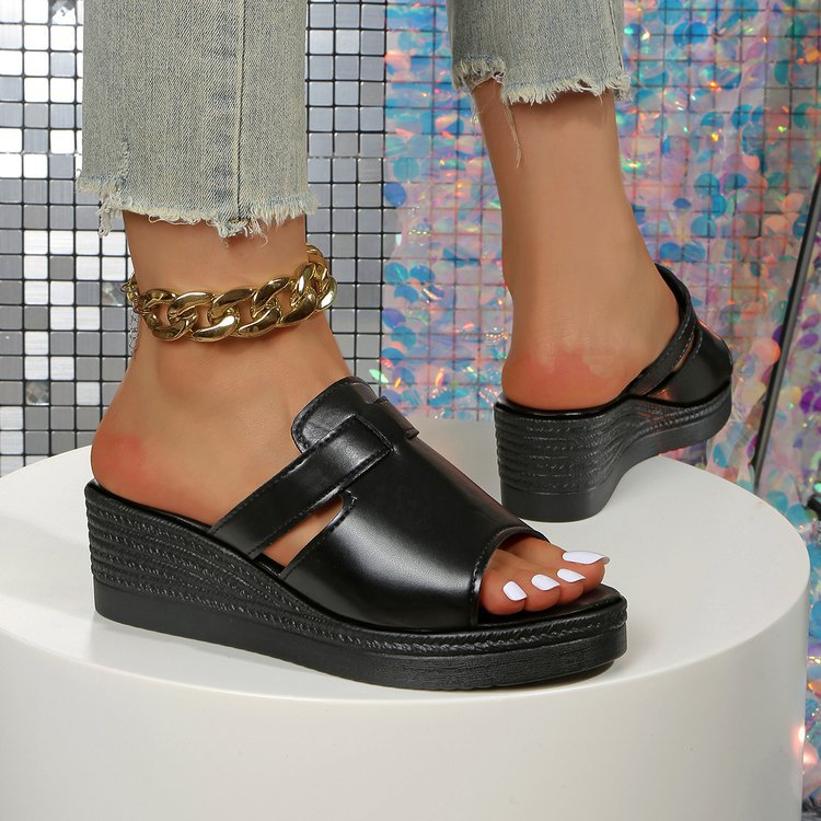 Damen Wedge-Pantoletten mit verstellbaren Riemen R&B