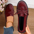 Damen Mokassins mit fransigen Details und rutschfester Profilsohle R&B