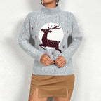 Damen Kuscheliger Rollkragenpullover mit festlichem Rentierdesign R&B