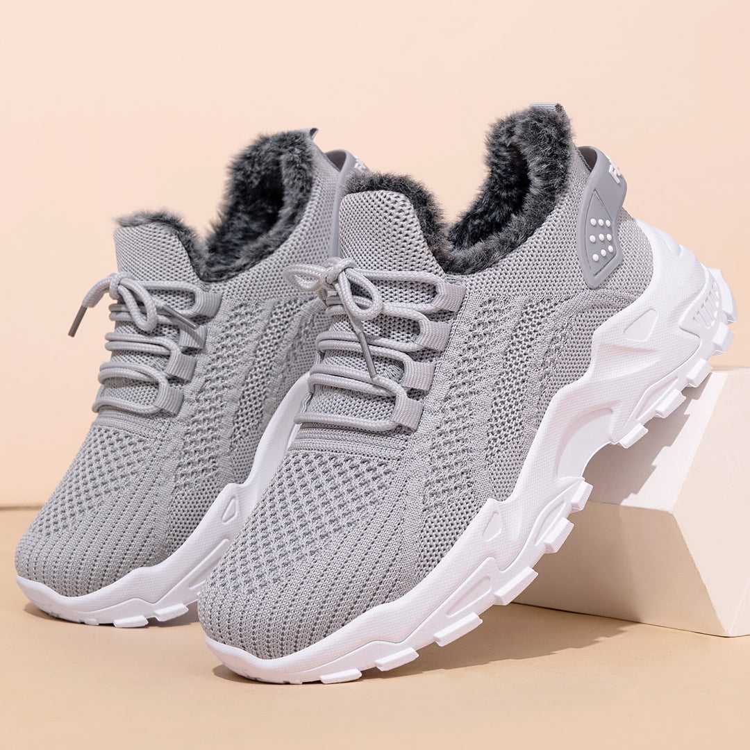 Damen Sportliche Winter Sneakers mit warmem Innenfutter und rutschfester Laufsohle R&B