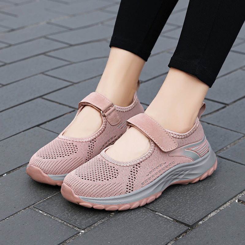 Damen Komfortable Slip-On Sneakers mit Klettverschluss R&B