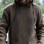 Herren Strickpullover mit Struktur und Kapuze