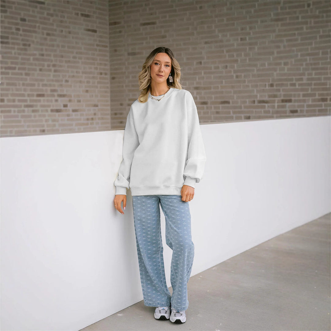 Damen komfortabler Sweater und weit geschnittene Pants Set R&B