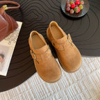 Damen Clogs mit modischem Schnallenverschluss und dickem Plateau-Heel R&B