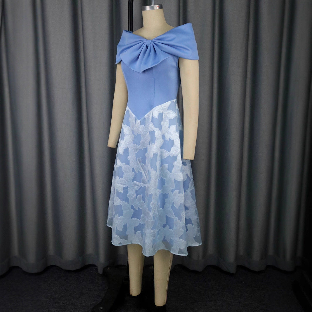 Damen Elegantes Cocktailkleid mit übergroßem Schleifen-Detail R&B