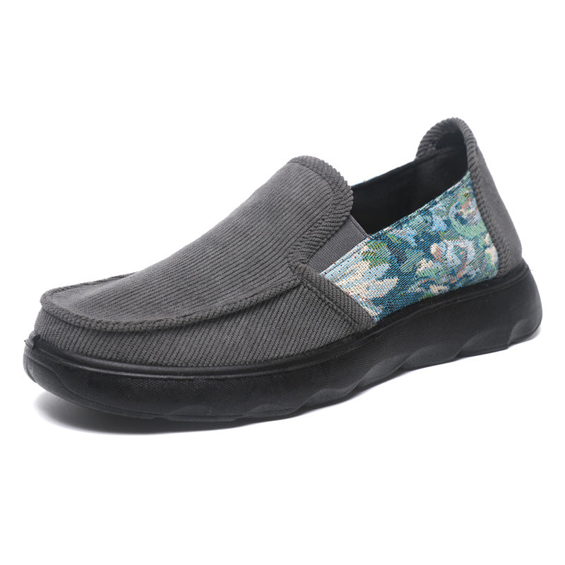 Damen Bequeme Slip-On Schuhe mit floralem Stoffeinsatz R&B