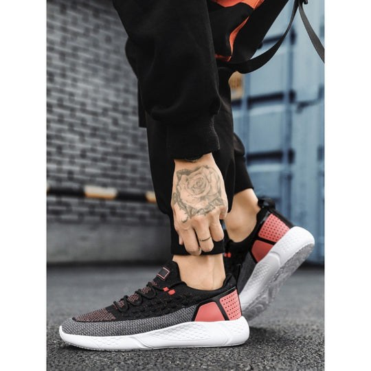 Damen Sportliche Leichtathletik Sneaker mit atmungsaktiver Struktur und dämpfender Sohle R&B