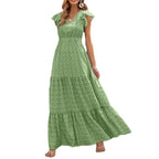 Damen Maxi-Kleid mit floralem Design und voluminösem Rock R&B