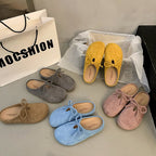 Damen hochwertige Slipper mit weichem Innensohle und dekorativem Schleifchen R&B