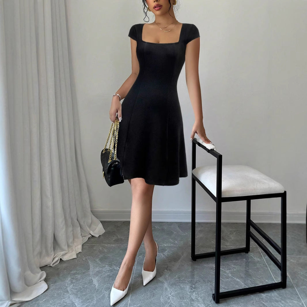 Damen Ärmelloses A-Linien Kleid mit quadratischem Ausschnitt R&B