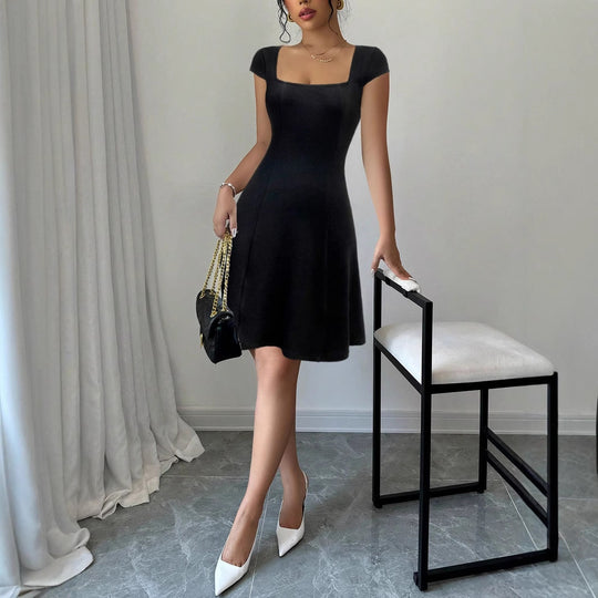 Damen Ärmelloses A-Linien Kleid mit quadratischem Ausschnitt R&B