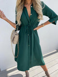 Damen Hemdblusenkleid mit taillierbarem Gürtel R&B