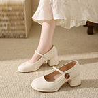 Damen elegante Mary Jane Schuhe mit Blockabsatz R&B