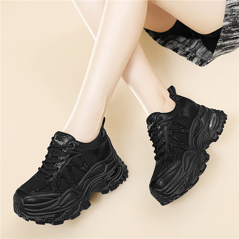 Damen Sportliche und stylische Chunky Sneakers mit atmungsaktivem Mesh und dämpfender Sohle R&B