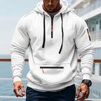 Herren sportlicher Kapuzenpullover mit praktischem Zwei-Wege-Reißverschluss und seitlichen Taschen R&B