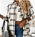 Damen Karomuster Überhemdjacke R&B