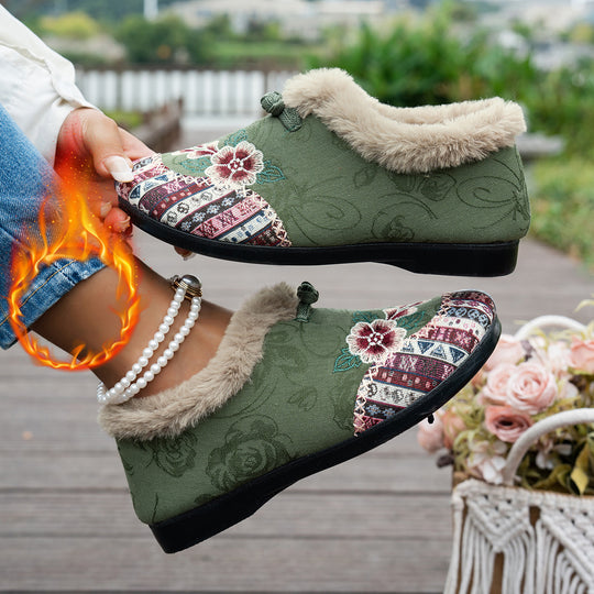 Damen Hausschuhe mit weichem Futter und modischem Flower-Design R&B