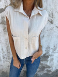 Damen Hemdblusenshirt mit einzigartigem Schnitt und praktischen Taschen