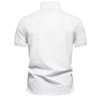 Herren Kurzarm Poloshirt mit floralen Mustern und modernen Designelementen