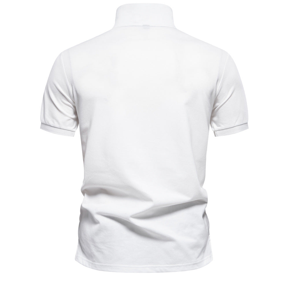 Herren Kurzarm Poloshirt mit floralen Mustern und modernen Designelementen