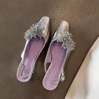 Damen Slingback-Pumps mit funkelnden Zier-Elementen und modischem Blockabsatz