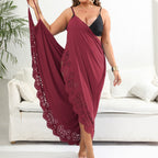 Damen schicker Strandüberwurf mit floralem Schnitt R&B