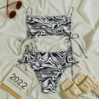 Damen Bandeau-Bikini-Set mit Stilvollem Rüschendesign
