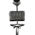 Damen Glitzer Bustier mit Strass-Verzierungen R&B
