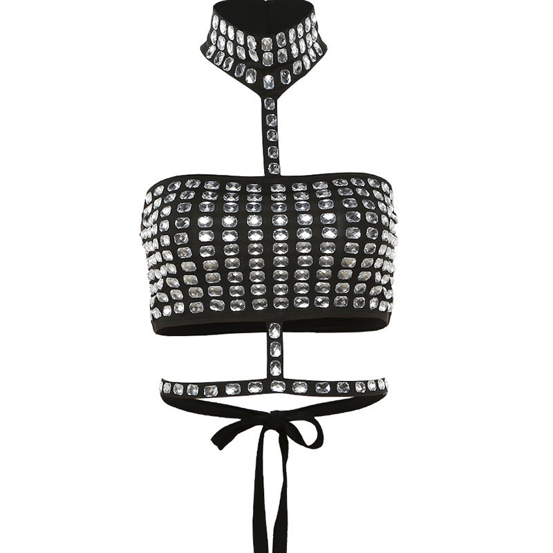 Damen Glitzer Bustier mit Strass-Verzierungen R&B