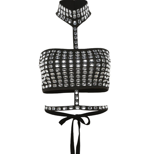 Damen Glitzer Bustier mit Strass-Verzierungen R&B