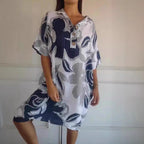 Damen lässiges Kapuzenkleid mit floralem Design R&B