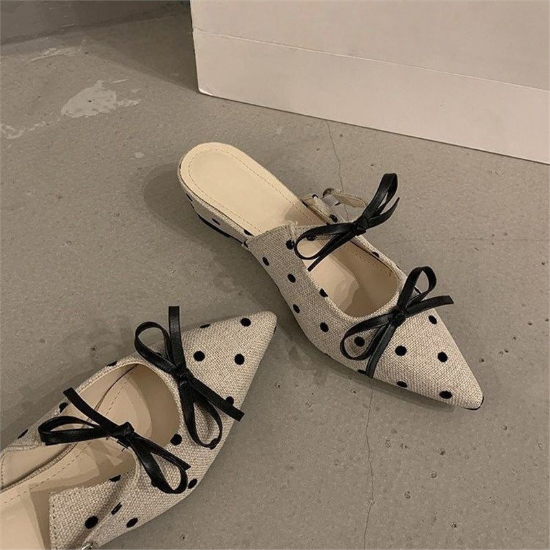 Damen Slingback Ballerinas mit Punkte-Design und schicker Schleifenverzierung R&B