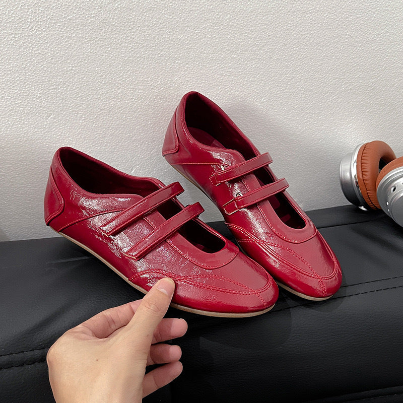 Damen modische Mokassins mit doppeltem Riemen und bequemer Sohle R&B